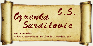 Ozrenka Šurdilović vizit kartica